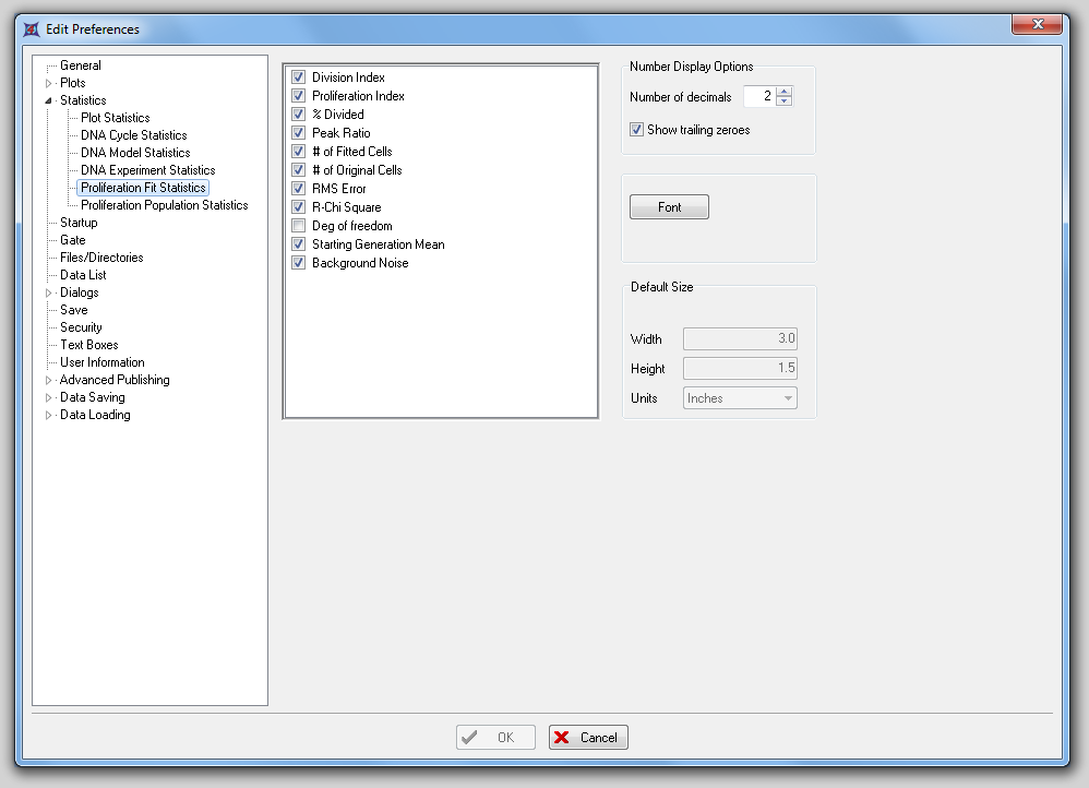 图 8.14  Proliferation Fit Statistics Preferences (分裂拟合统计选项)